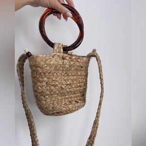 Wicker hand/crossbody bag
